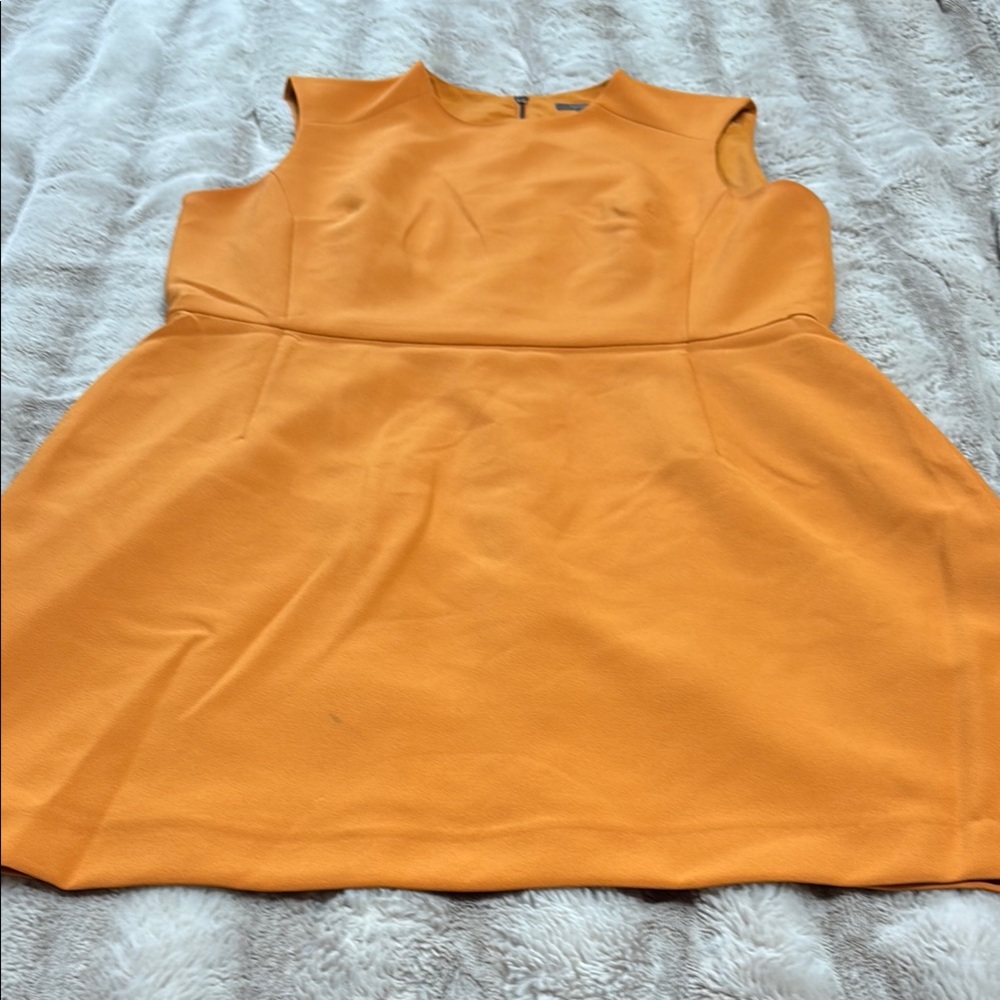 French Connection Orange A-Line Midi Dress